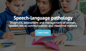 Speech-Language Pathology Learn More tab